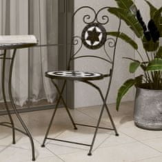 shumee Bistro stoli zložljivi 2 kosa črna in bela keramika