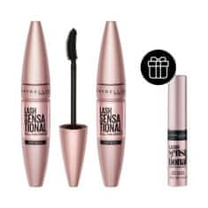 Maybelline Lash Sensational Set 2x maskara 9,5 ml Odtenek Very Black + maskara 4,5 ml Odtenek Very Black