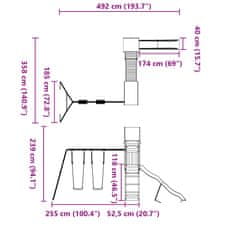 Vidaxl Zunanje igralo impregnirana borovina