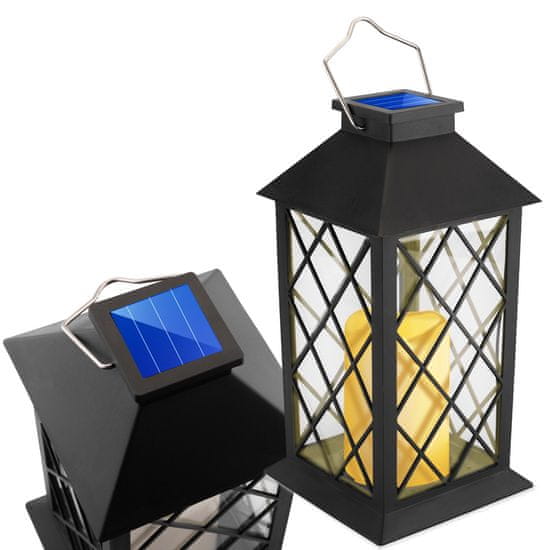 LUMILED Solarna vrtna svetilka LED stoječa viseča črna LIRIO 28cm