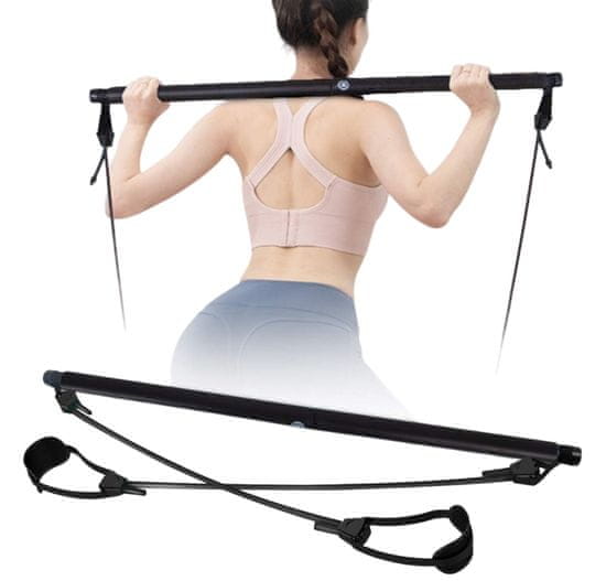 SOLFIT® Fleksibilna palica za pilates, Pilates bar, Vadbeni pripomoček (Črna) | TONEBAR