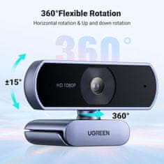 Ugreen Full-HD spletna kamera z dvojnim mikrofonom, 1080P 30Fps