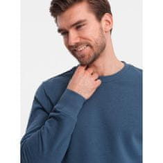 OMBRE Moška majica z okroglim vratom BASIC temno modra MDN125407 XXL
