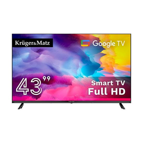 Krüger&Matz D-LED full HD WIFI pametni televizor SMART TV Google DVB-T2/T/C HEVC 43"