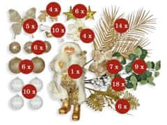 LAALU.cz Komplet božičnih okraskov 106 kosov v škatli CHAMPAGNE za božično drevo 120-210 cm