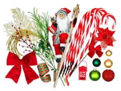 LAALU.cz Komplet božičnih okraskov 106 kosov v škatli SANTA CLAUS za božično drevo 120-210 cm