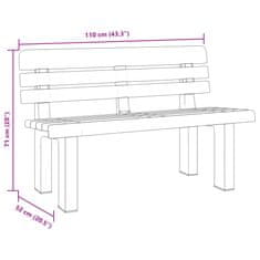 Vidaxl Vrtna klop bela 110x52x71 cm polipropilen