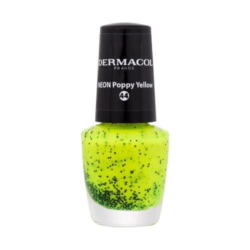 Dermacol Neon neon lak za nohte s črnimi pikicami 5 ml Odtenek 44 poppy yellow