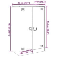 Vidaxl Komoda bela 67x39x107 cm jeklo