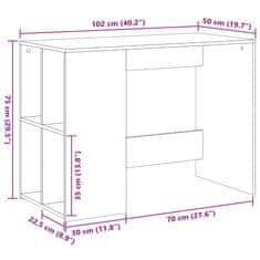 Vidaxl Pisalna miza sonoma hrast 102x50x75 cm inženirski les