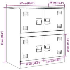 Vidaxl Komoda olivno zelena 67x39x73 cm jeklo