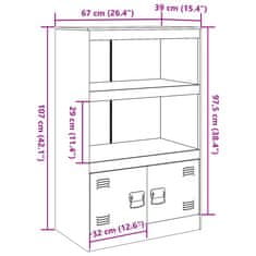 Vidaxl Komoda antracitna 67x39x107 cm jeklo