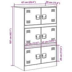 Vidaxl Komoda antracitna 67x39x107 cm jeklo