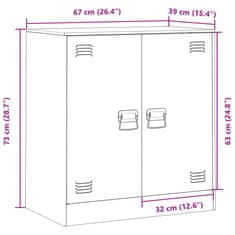 Vidaxl Komoda bela 67x39x73 cm jeklo