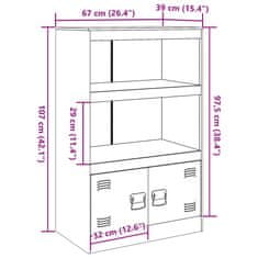 Vidaxl Komoda črna 67x39x107 cm jeklo