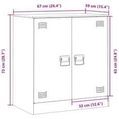 Vidaxl Komoda črna 67x39x73 cm jeklo