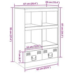 Vidaxl Visoka omarica olivno zelena 67x39x95 cm jeklo