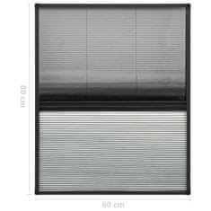 Vidaxl Plise komarnik za okna aluminij 60x80 cm s senčilom