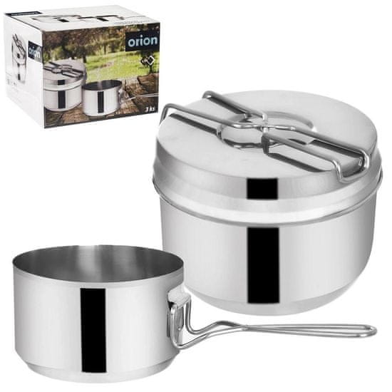 Orion Turistična 3 delna inox lunch box posoda za hrano in kuhanje 1500ml