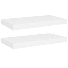 Vidaxl Stenske police 2 kosa bele 50x23x3,8 cm MDF