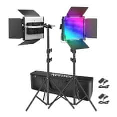 Neewer Neewer 660 PRO RGB LED studijski set, dve 50W 3200-5600K svetilki + stativi + vrata