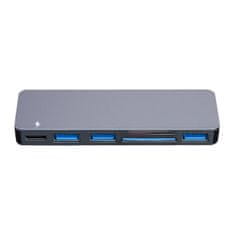 Thunderplugs RayCue 6v2 vozlišče 2x USB-C na Thunderbolt 3 + 3x USB-A 3.0 5Gb/s + SD/TF 2.0 (siva)