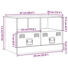 Vidaxl TV omarica bela 67x39x44 cm jeklo