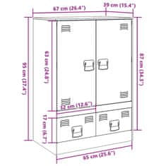 Vidaxl Visoka omarica antracitna 67x39x95 cm jeklo