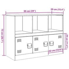 Vidaxl Komoda olivno zelena 99x39x73 cm jeklo