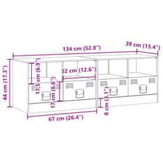 Vidaxl TV omarica 2 kosa gorčično rumena 67x39x44 cm jeklo