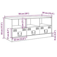 Vidaxl TV omarica olivno zelena 99x39x44 cm jeklo