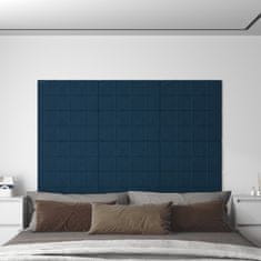 Vidaxl Stenski paneli 12 kosov modri 60x30 cm žamet 2,16 m²