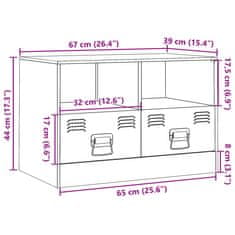 Vidaxl TV omarica antracitna 67x39x44 cm jeklo