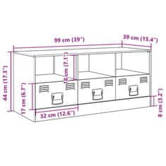 Vidaxl TV omarica bela 99x39x44 cm jeklo