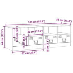 Vidaxl TV omarica 2 kosa antracitna 67x39x44 cm jeklo