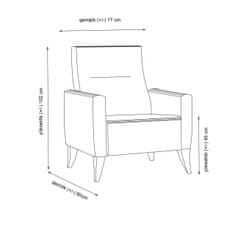 Atelier Del Sofa Krilni stol, Vive - antracit
