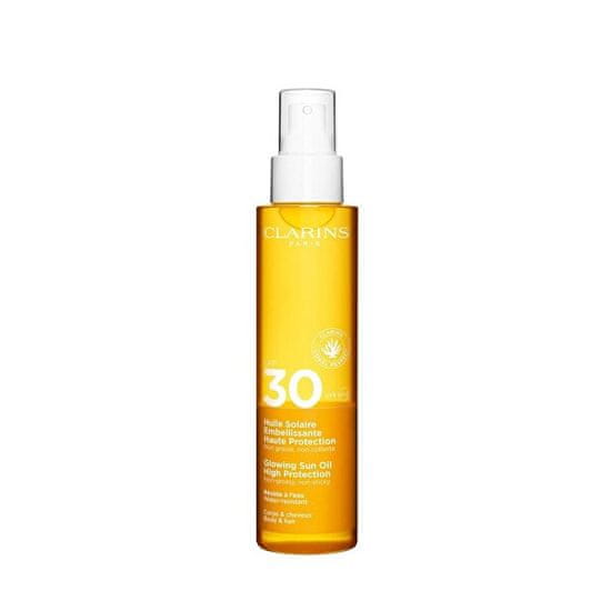 Clarins Olje za porjavitev telesa in las SPF 30 (Glowing Sun Oil) 150 ml