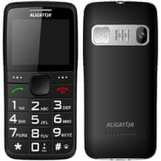 Aligator Mobilni telefon Aligator A675 Senior - črn