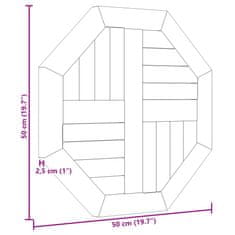 Vidaxl Mizna plošča 50x50x2,5 cm osmerokotna trdna tikovina