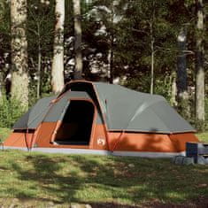 Vidaxl Družinski šotor za 9 oseb oranžen vodoodporen