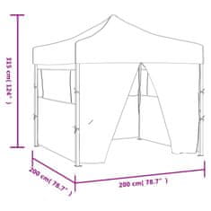 Vidaxl Profesionalen zložljiv vrtni šotor s 4 stranicami 2x2 m jeklo