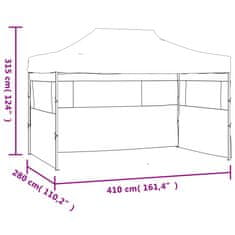 Vidaxl Profesionalen zložljiv vrtni šotor s 3 stranicami 3x4 m jeklo