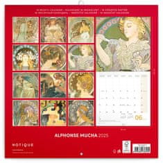 Notique Mrežni koledar Alfons Mucha 2025, 30 x 30 cm