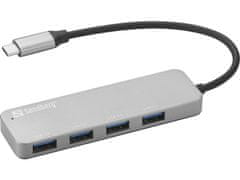 Sandberg Sandberg USB-C na 4 x USB 3.0 vozlišče SAVER