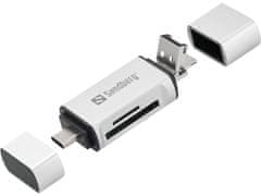 Sandberg Sandbergov čitalnik kartic USB-C+USB+MicroUSB