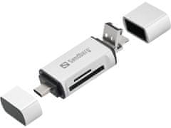 Sandbergov čitalnik kartic USB-C+USB+MicroUSB