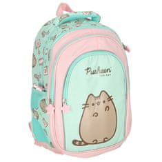 WOWO Šolski nahrbtnik Mint Pusheen, 4-komorni, 16 inčni, mladosten dizajn, idealen za študente, prostornina 10,17 l, trendovski šolski pripomoček.