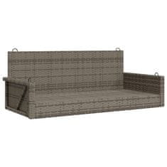 Vidaxl Gugalna klop siva 119x56x48 cm poli ratan