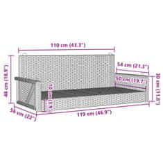 Vidaxl Gugalna klop črna 119x56x48 cm poli ratan