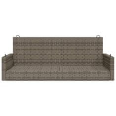 Vidaxl Gugalna klop siva 119x56x48 cm poli ratan